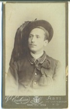 468-Cdv Albumin Carte de Visite Bersagliere uniform officier ph Ecclesia Asti