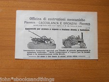 1910 CACCIALANZA E BRONZINI ARATRO TRATTORE VAPORE ANTICO STEAM FARM TRACTOR