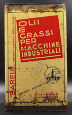 Antica Scatola Latta Bidone Olio Grassi Auto Motor Oil Barelli No Shell - Torino