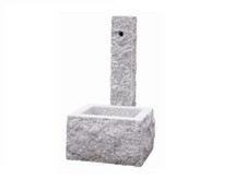 Fontana rustica per giardino in pietra naturale granito grigio H. 98 cm.
