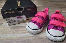 Scarpe bambino Converse Chuck Taylor viola cactu e rosa taglia 2 con scatola NUOVE