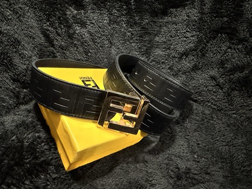 Black fendi belt gold - black,