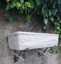 LAVELLO LAVANDINO CON STAFFE IN FERRO LAVABO SOSPESO VASCA DA ESTERNO IN CEMENTO