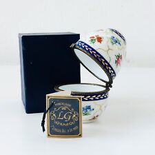 Uovo portagioie porcellana Limoges LG con scatola e certificato decorato a mano
