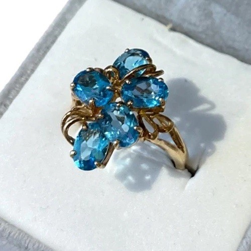 Anello topazio floreale - , a