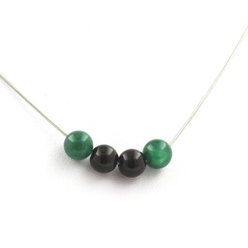 Collana perle agata nero - agata,
