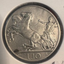 10 LIRE 1927 BIGA LIRA