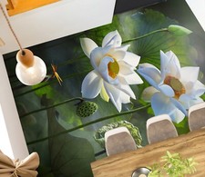 3D Weißer Lotus C6067 Fußboden Wandbild Unentschied BildTapete Familie DE Amy