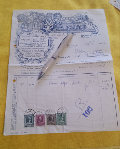 1956 bormio fattura - bormio,
