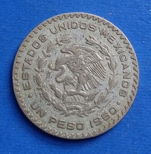 gr.16  MESSICO 1 PESO 1960 MONETA IN ARGENTO