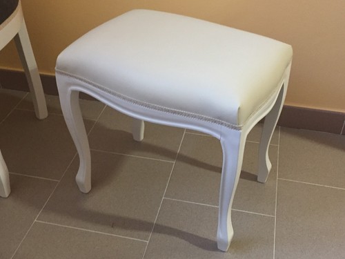 Sgabello pouff legno bianco - sgabello,