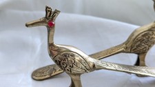 Coppia statuine pavone ottone