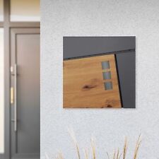 Cassetta postale da parete in acciaio antracite e aspetto legno con serratura