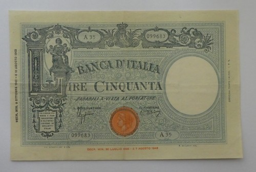 Regno italia banconota 50 - regno,