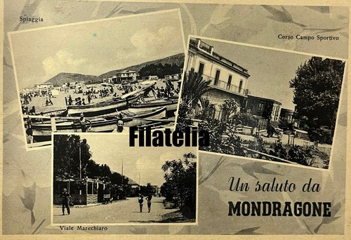 Cartolina mondragone saluti - mondragone,