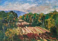 Aranceti a Sorrento, Paesaggio, Dipinto olio originale italiano anni 60 firmato