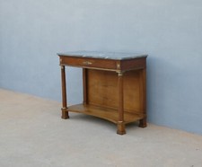 Console mobile d'appoggio Impero torinese in noce, piano marmo, '800 - L 120 cm!