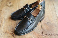 Gucci mocassini neri in pelle e argento scarpe uomo UK 8 E US 9 EU 42