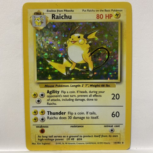 Raichu set base - 14/102, holo