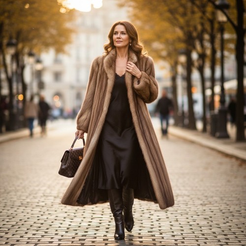 Cappotto visone lungo - , di