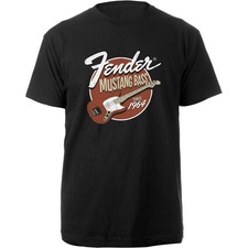 T-shirt uomo Fender Mustang basso slim fit grande nera