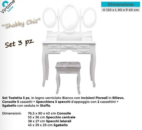 Toeletta mobile specchiera - toeletta,