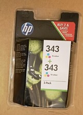 2 CARTUCCE ORIGINALI 343 HP 2-PACK TRI-COLOUR NUOVE IMBALLATE CON SCADENZA 2013