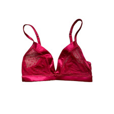 Reggiseno Intimissimi 32B senza fili rosso a pois trasparente romantico femminile massimalista