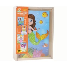 Scatola 4 puzzle in legno