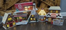 NUOVO 2025 Target Bullseye (6) pz LED Illuminazione Villaggio di Natale Cabina Casa Set