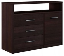 MATKAM Cassettiera Bodo 1D3SO, H75 x L98 x P35 cm, con 3 Cassetti, Wengé