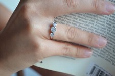 N4983 ANELLO TRILOGY ZIRCONI IN ARGENTO 925 RODIATO Ø 12