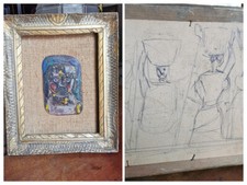 sebastiano milluzzo smalto su rame + disegno