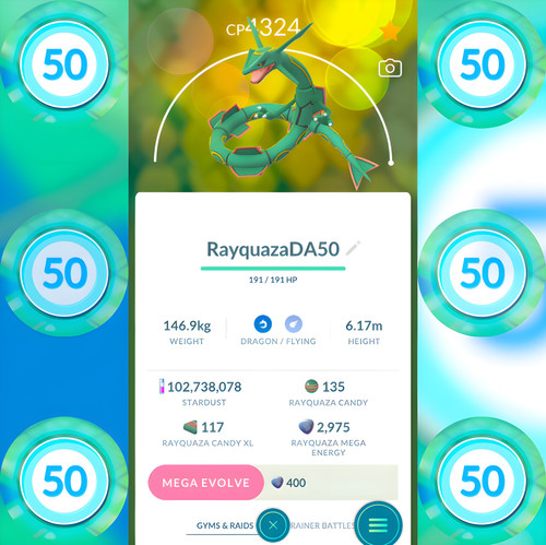 Rayquaza livello 3 - 50, +