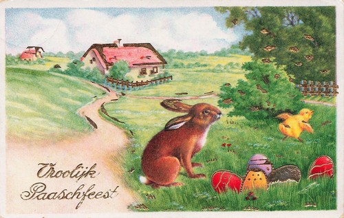 Cartolina pasqua coniglio - coniglio, in