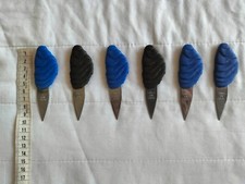 SET 6 COLTELLI APRIOSTRICHE MOLLUSCHI ACCIAO INOX FRANCIAARGENTATO BLU NERO