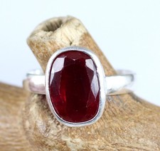 Anello da uomo certificato zaffiro rosso naturale 7,20 ct pietra preziosa...