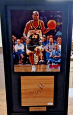 GARY PAYTON CORNICE PERSONALIZZATA 11X20 QUADRO/PAVIMENTO AUTOMATICO CERTIFICATO JSA CD16391