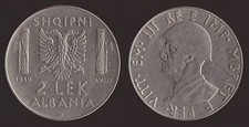 ALBANIA ITALIANA 2 LEK 1939