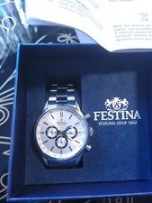 cronografo festina Timeless F16820 acciaio al quarzo MAI USATO FULL SET 