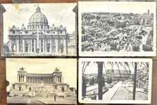 ROMA 4 CARTOLINE VATICANO PALATINO FORO ROMANO COLOSSEO VITTORIO EMANUELE II