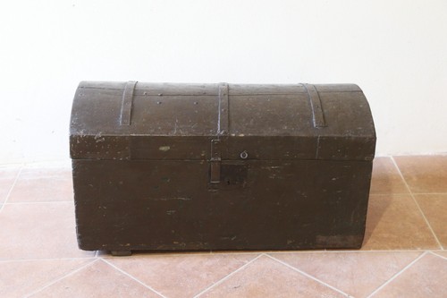 Antico baule bombato forziere - antico,