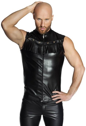 Noir handmade gilet wetlook - noir,