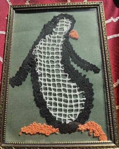 Quadro pinguino arte stringa