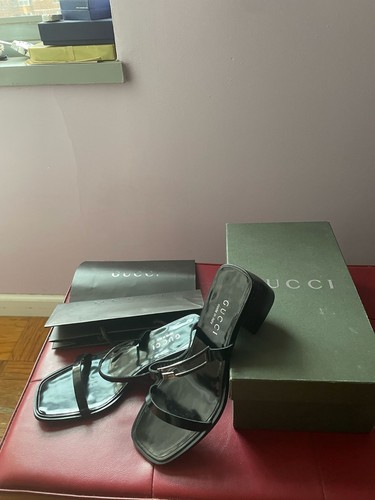 Black gucci strappy sandals - black,