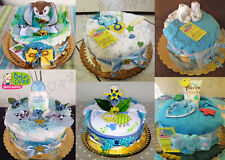 1 Torta pannolini 1 piano azzurra bimbo