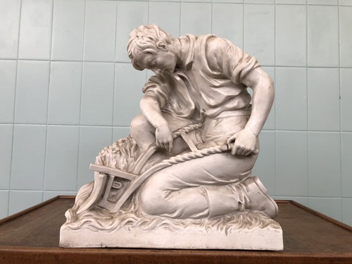 Antica statua firmata gesso - antica, in