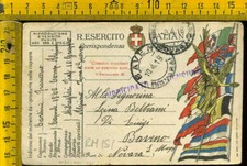 Prima Guerra Franchigia Posta Militare Alpini Mitraglieri FIAT x Baveno Novara