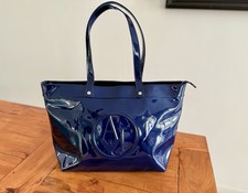 Borsa Armani Jeans Vernice Blu Grande