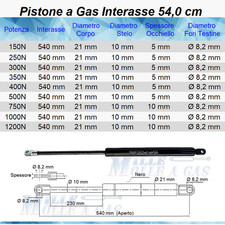 2 PISTONE A GAS MOLLA PER